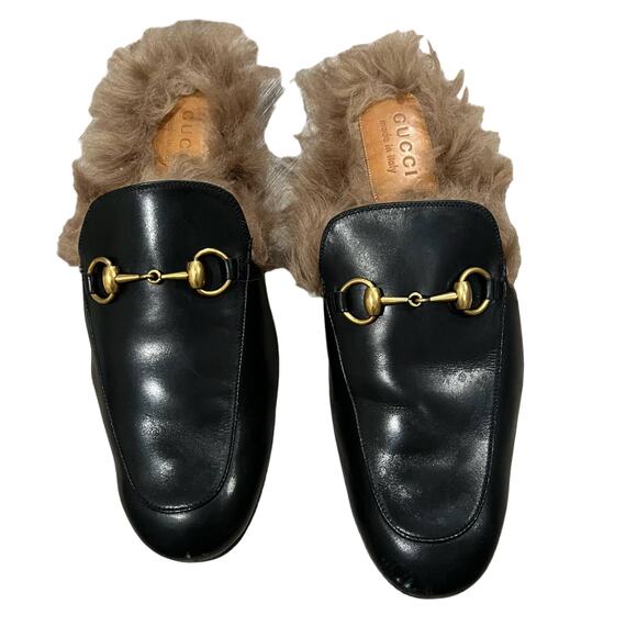 Gucci Men's Princetown Fur Mule slide Loafer Size 8 - Picture 13 of 13